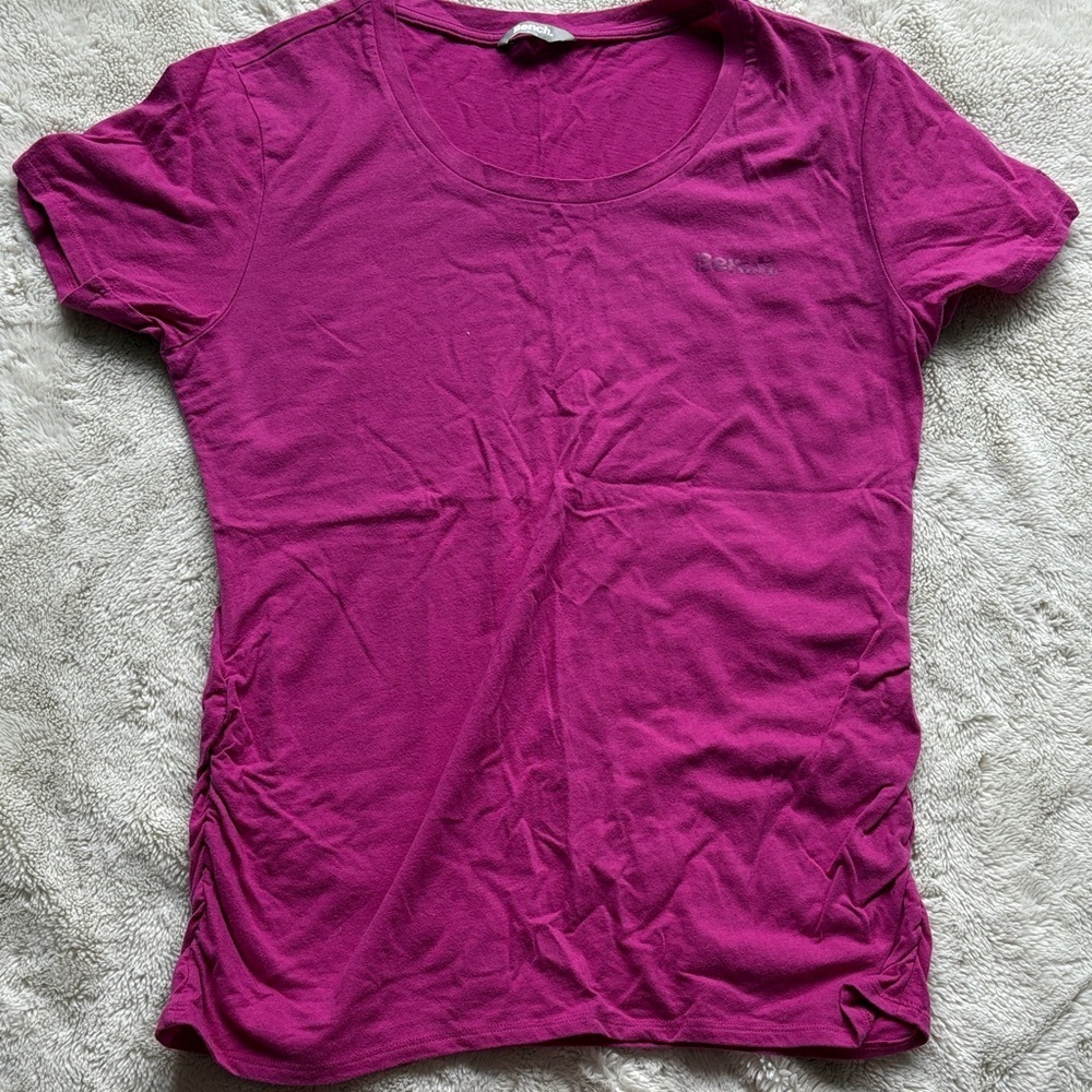63 Bench Pink Ruched Side Fitted T-Shirt Top Women’s Size XL Y2K Athleisure - Picture 2 of 7